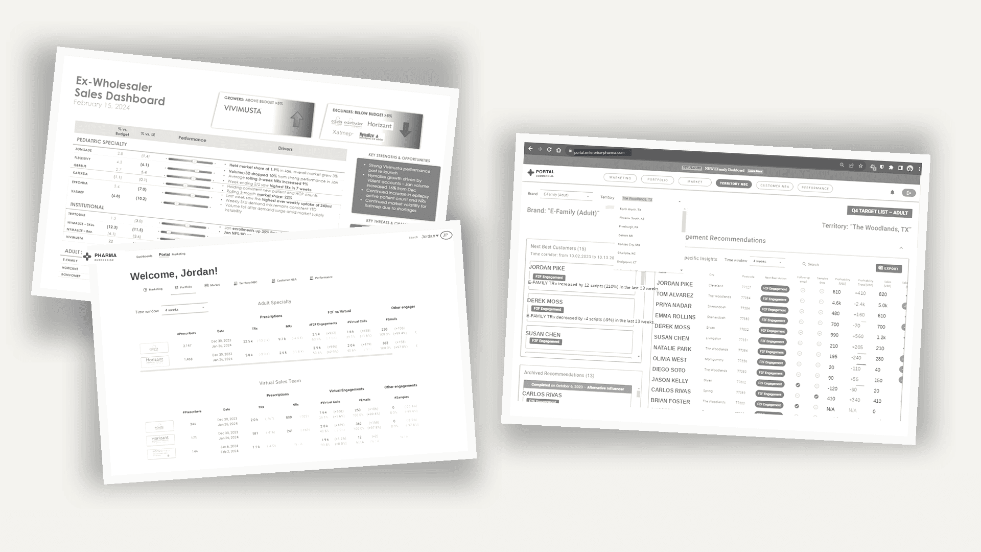 Before — legacy Excel report and platform screens
